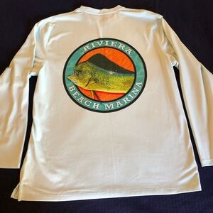 UPF 50+ Men’s Riviera Beach Marina Long Sleeve Shirt light mint green size M